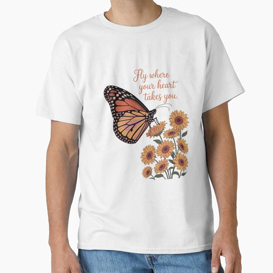 Fly where your heart takes you.unisex ,trendy clothing,Inspirational Aesthetic with Words by VasilisLamArt