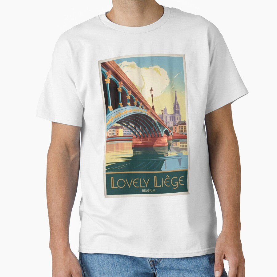 Liege Vintage Travel Poster by TravelerRat Unisex , , , Long Sleeve Tee
