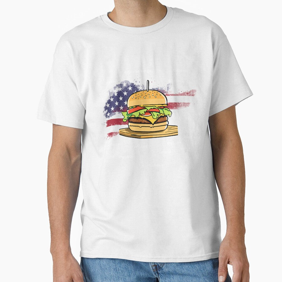 AMERICAN BURGER-Bite into happiness by LukWer Unisex , , , Long Sleeve Tee