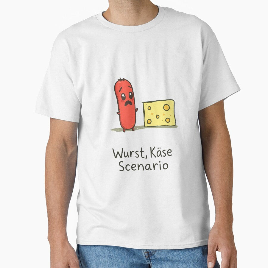 Wurst Käse Scenario – Funny German Food Pun by Planthem Unisex , , , Long Sleeve Tee
