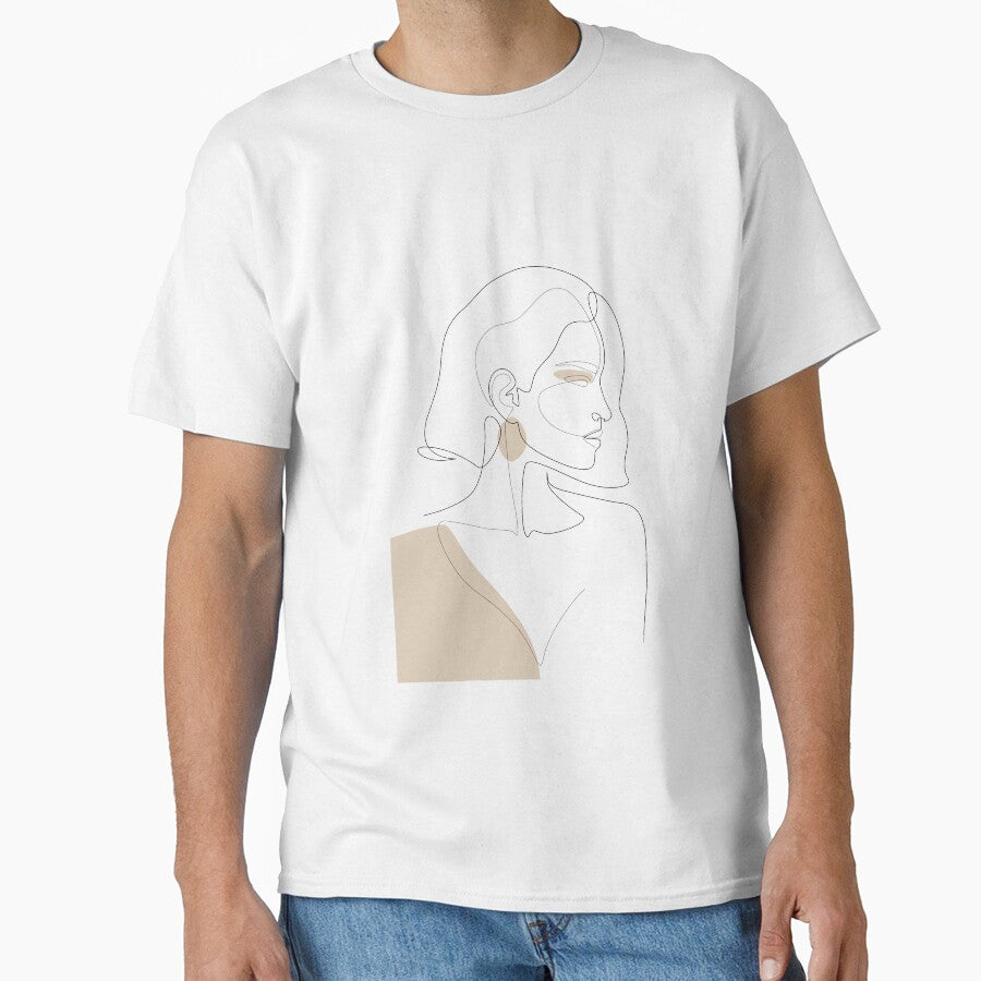 Two Line Girl Profile Portrait Art by roseanger