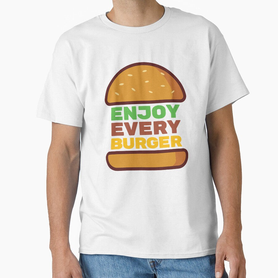 Enjoy Every Burger Text by OldDannyBrown Unisex , , , Long Sleeve Tee