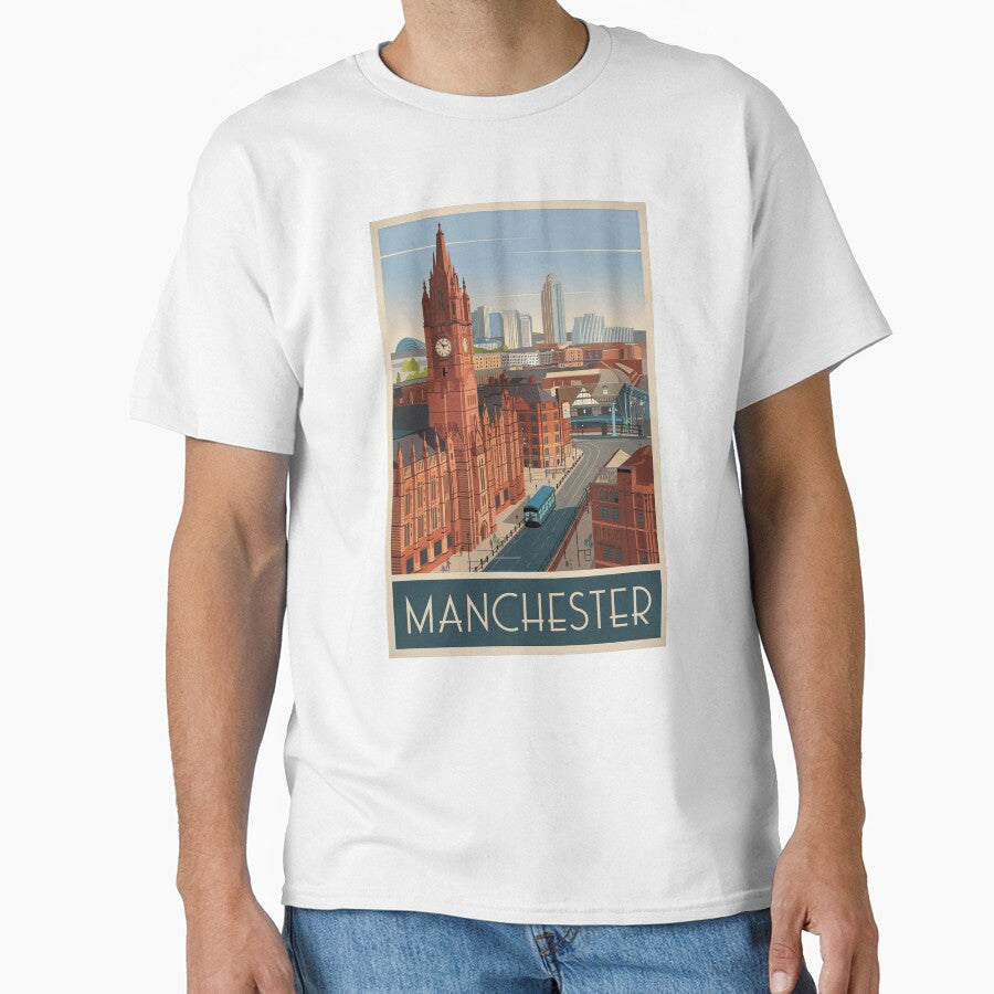 Manchester Vintage Travel Poster by TravelerRat Unisex , , , Long Sleeve Tee