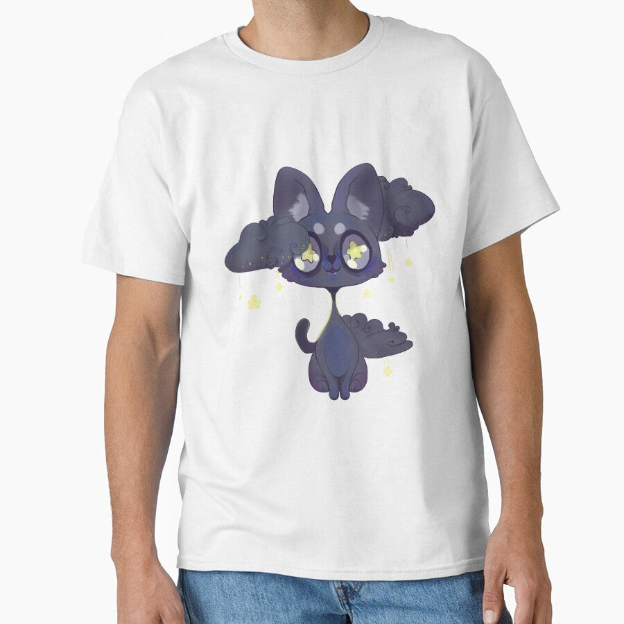 Space Kawaii Black cat by Paintingpixel Unisex , , , Long Sleeve Tee
