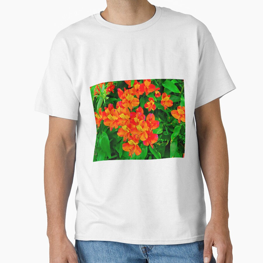 Vibrant Orange flowers summer pattern by santoshputhran Unisex , , , Long Sleeve Tee