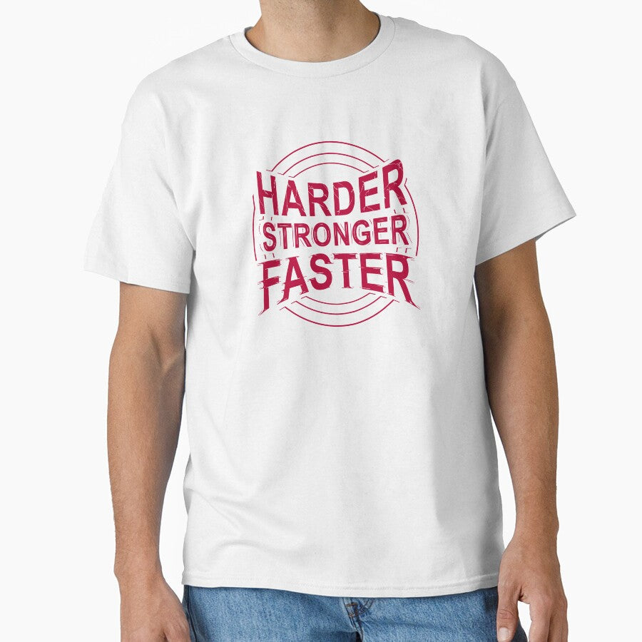 harder stronger faster typography - sports graphic design by hayrpictures Unisex , , , Long Sleeve Tee