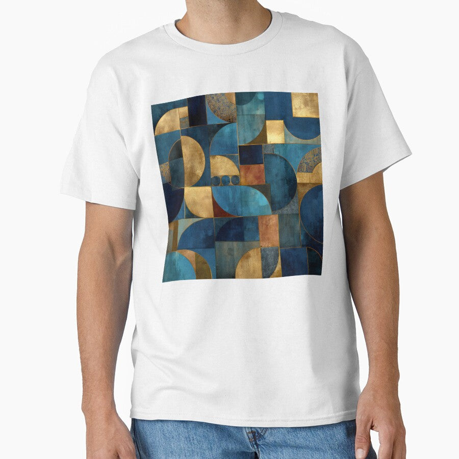 Luxury Gold & Teal Geometric Abstract – Textured Deco by EK-World