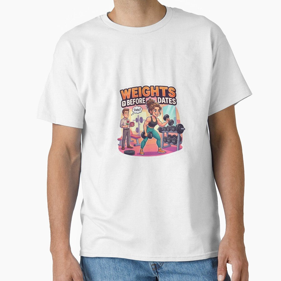 Weights Before Dates Funny Gym Sticker Fitness Humor Meme by ArmoniaJustin