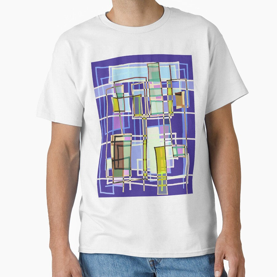 Blue abstract geometric composition by AlbertoRuiZ Unisex , , , Long Sleeve Tee
