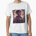 Retro Art For Beautiful Woman With Fire Glasses by pexoboy Unisex , , , Long Sleeve Tee