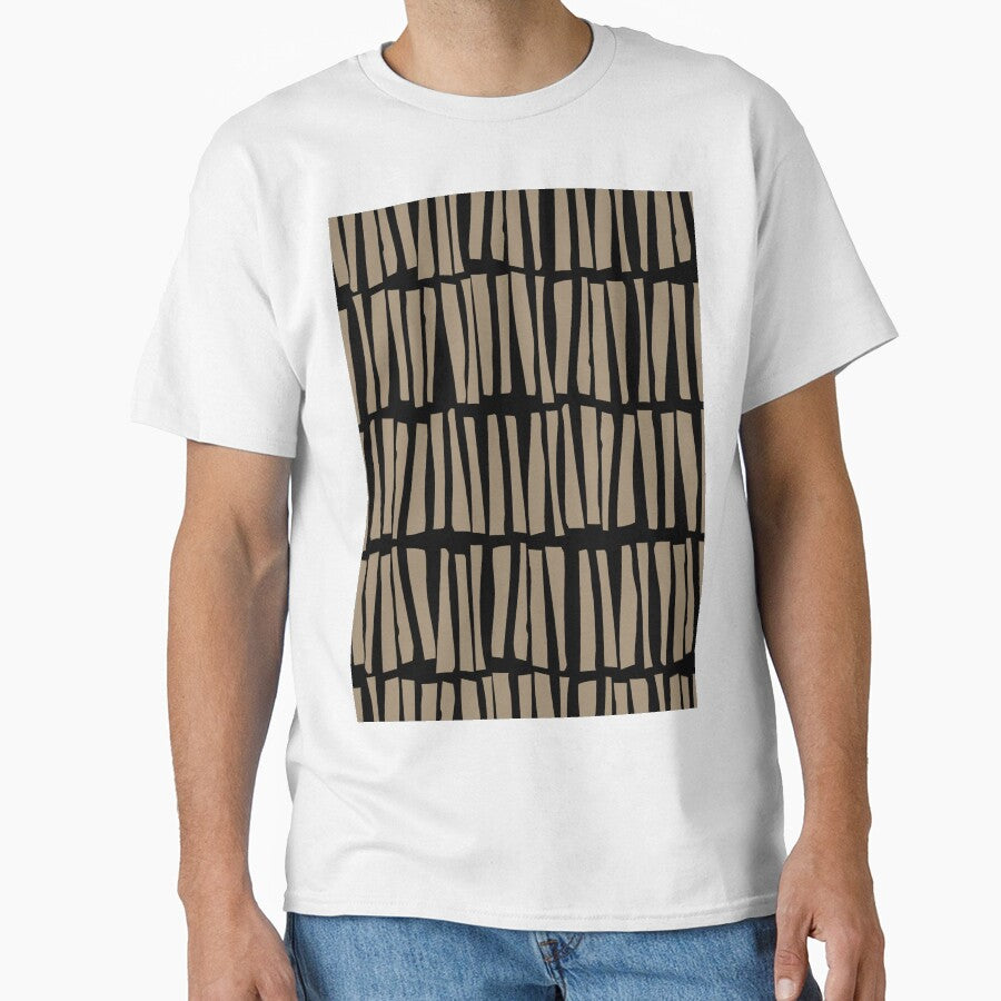 Black and Brown Dash Stripe Line Pattern Pairs DE 2022 Trending Color Tuscan Mosaic DE6208 by ColorOfTheYears