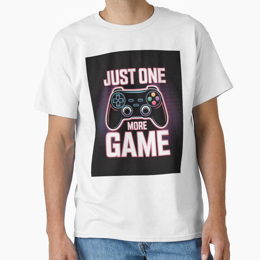 Just One More Game Gamer Design  Funny Gaming Quote by Praveens Apparels