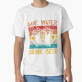Save Water Drink Beer Vintage Distressed by mmos Unisex , , , Long Sleeve Tee