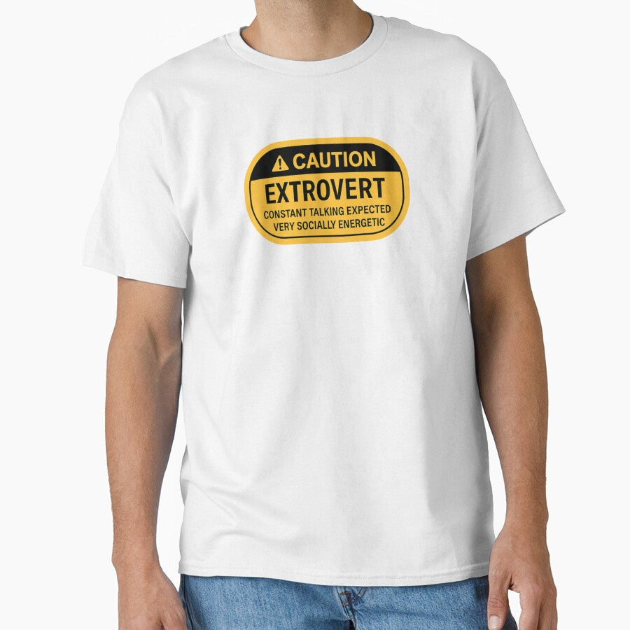 Caution! Extrovert by BurunaMD Unisex , , , Long Sleeve Tee