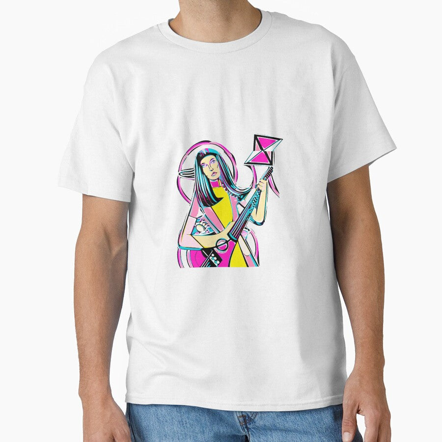 "The Guitar-Playing Yellow Bloom" by FunnyShopGirl Unisex , , , Long Sleeve Tee