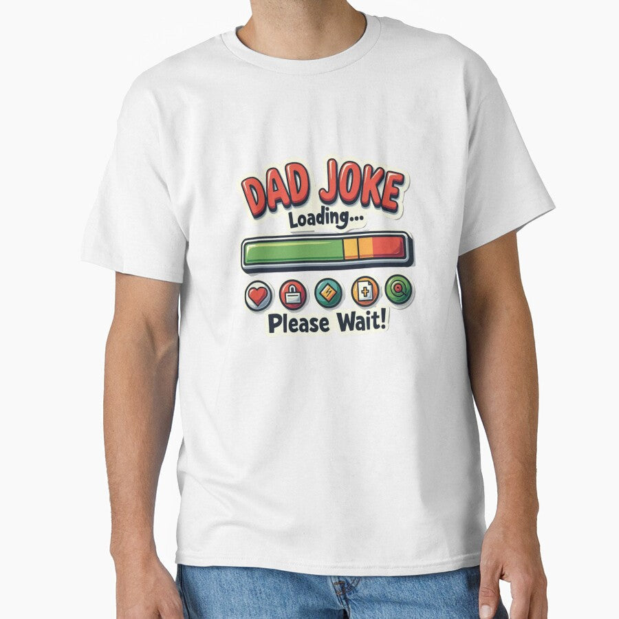 Dad Joke Loading Funny Meme Father Humor Typography by PrincessJStudio Unisex , , , Long Sleeve Tee