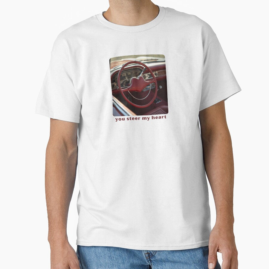You Steer My Heart - Cute Pun | TeeHee Puns Funny Design by TeeHee Puns Unisex , , , Long Sleeve Tee