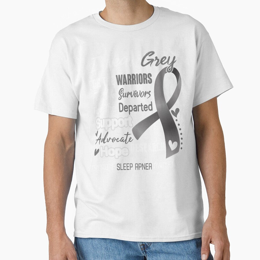 I Wear Grey For The Warriors Promote Sleep Apnea Awareness by hvoid41 Unisex , , , Long Sleeve Tee