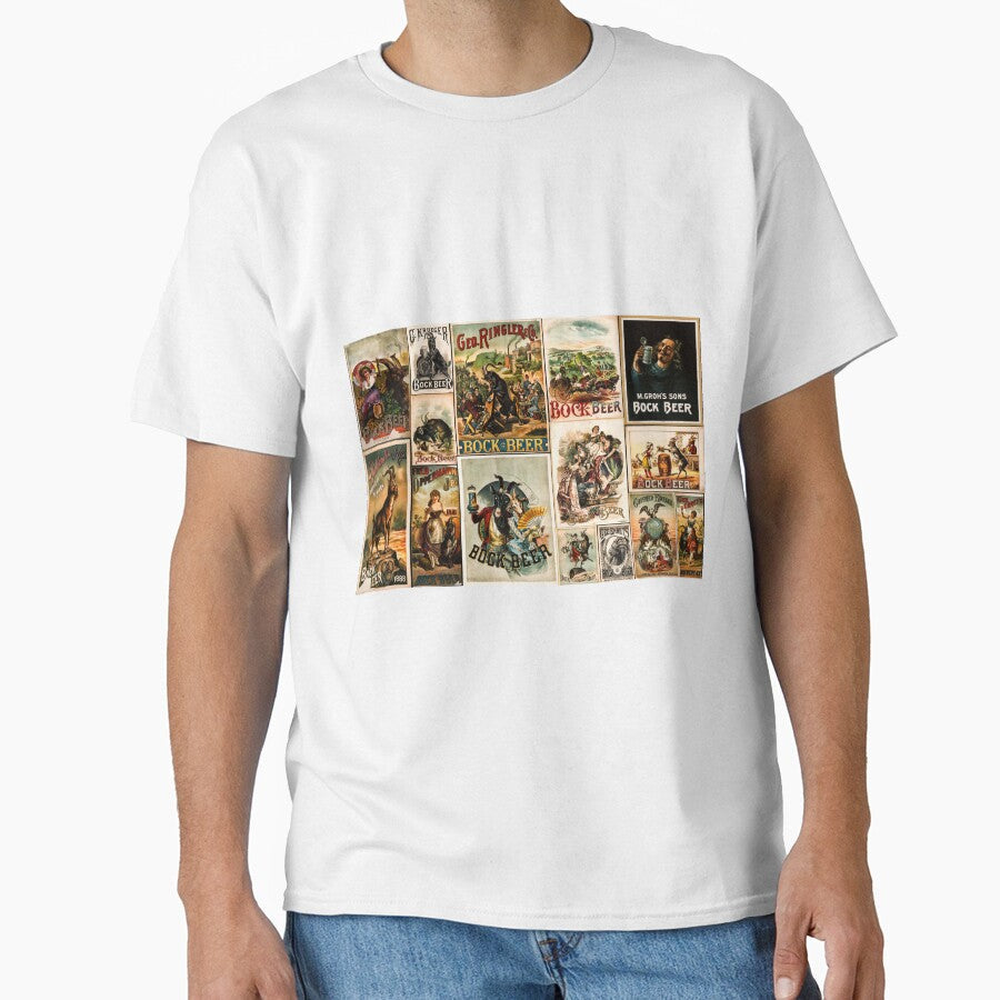 Vintage Bock Beer Posters Collage by James DeFazio Unisex , , , Long Sleeve Tee