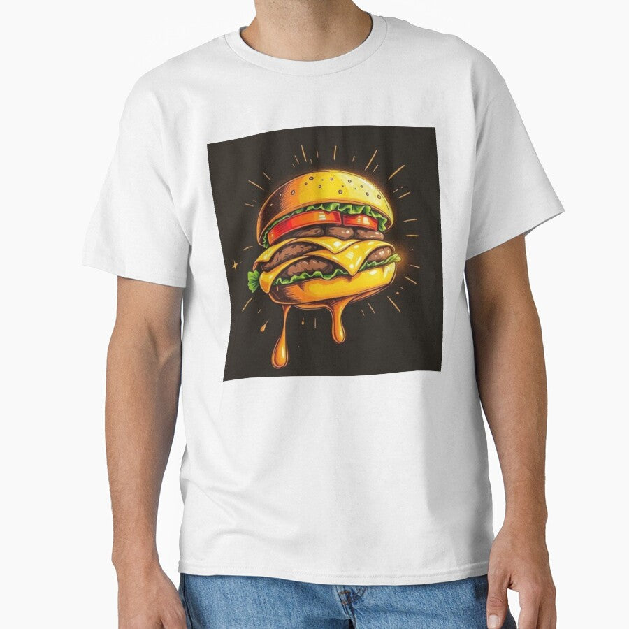 Tasty Burger Cartoon Style Artwork by NivyasArtistry Unisex , , , Long Sleeve Tee