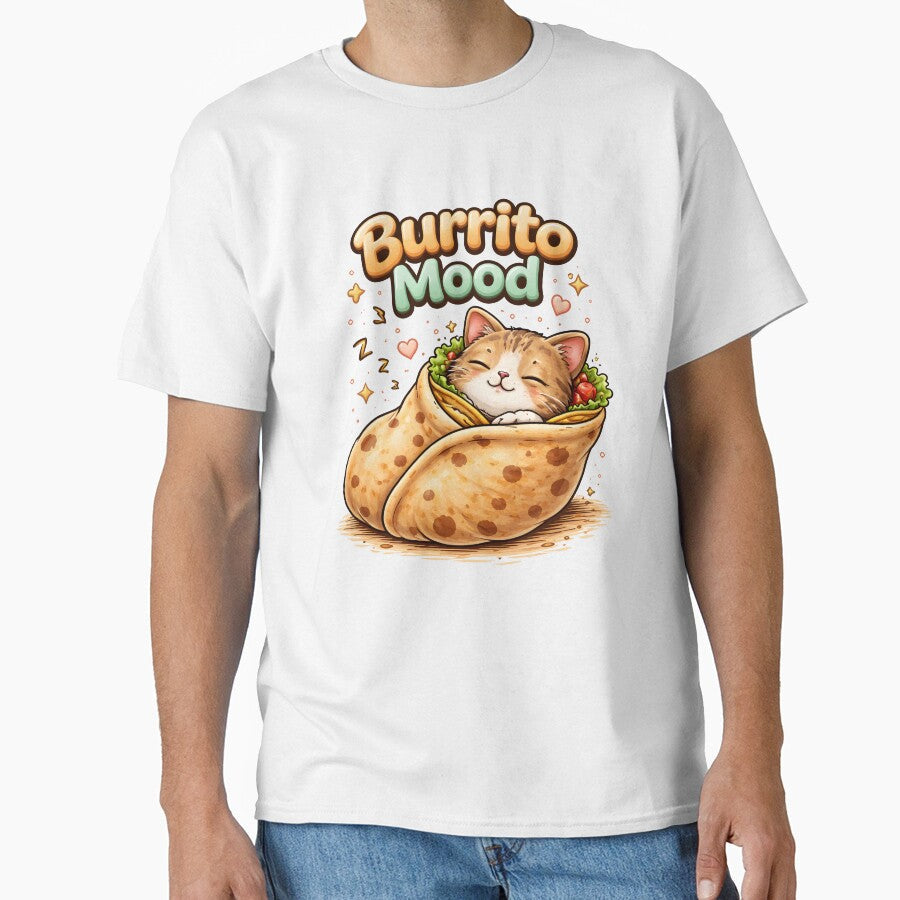 Burrito Mood Kawaii Sleeping Purrito Cat. by Mr Lee Unisex , , , Long Sleeve Tee