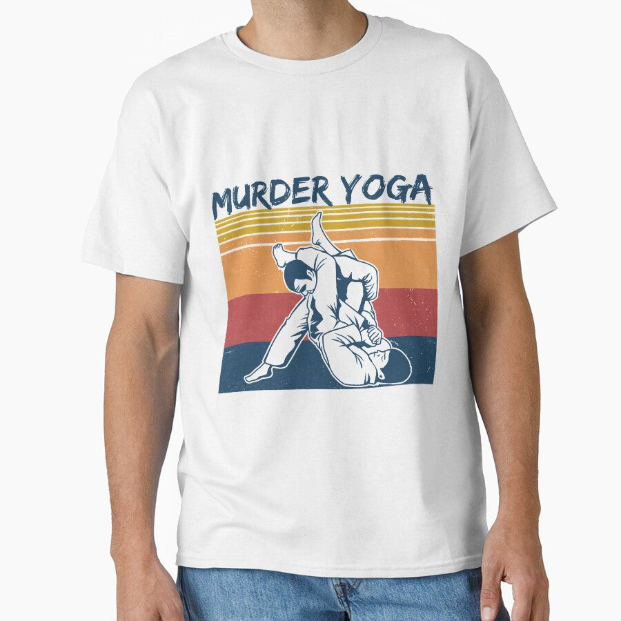 Brazilian Jiu Jitsu Funny Murder Yoga Vintage by SeanDoke Unisex , , , Long Sleeve Tee