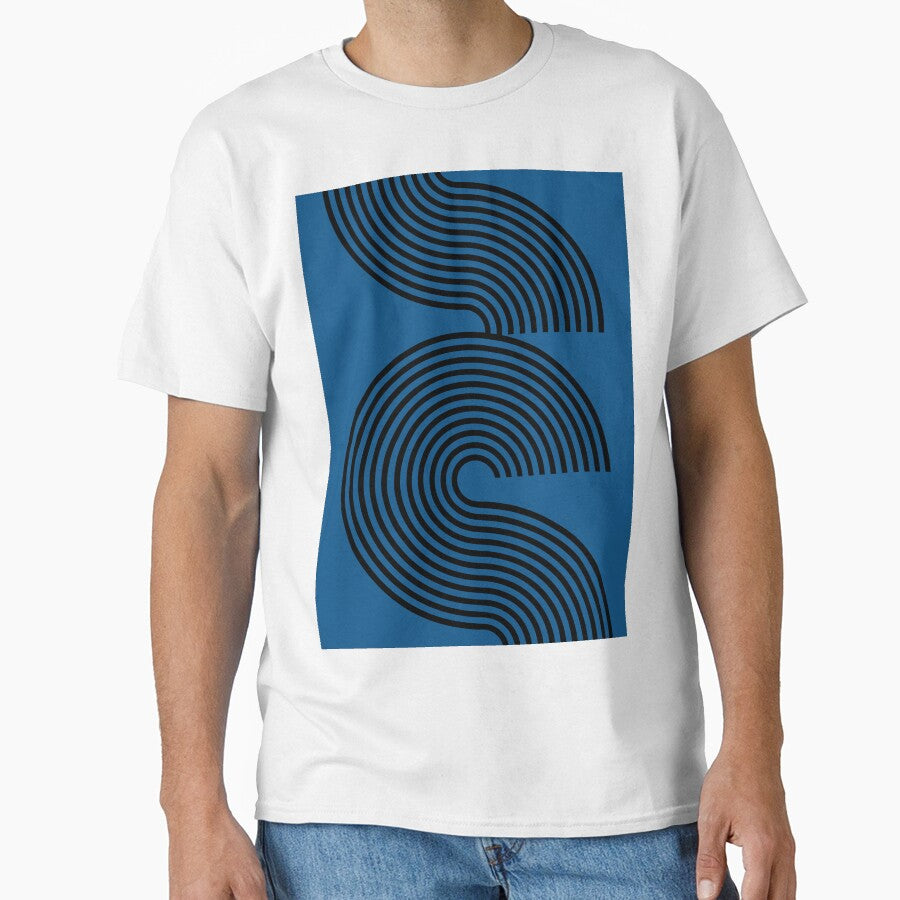 Cobalt Royal Blue Line Pattern Mid Century Modern by Inogitna Designs