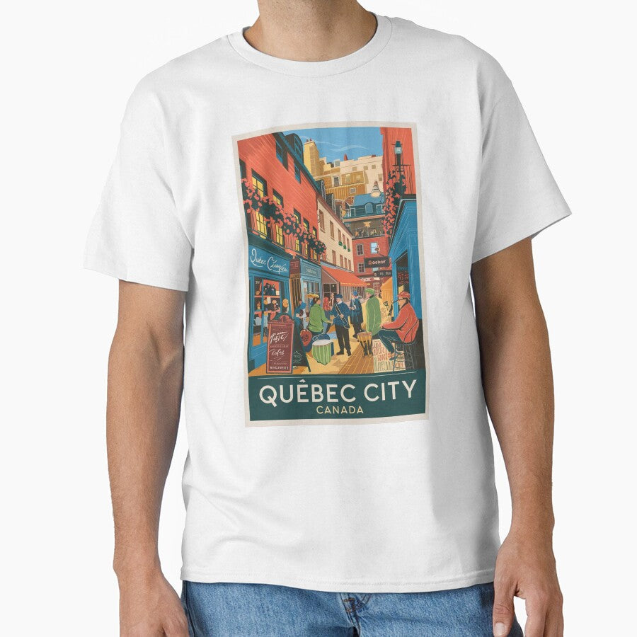 Quebec Vintage Travel Poster by TravelerRat Unisex , , , Long Sleeve Tee