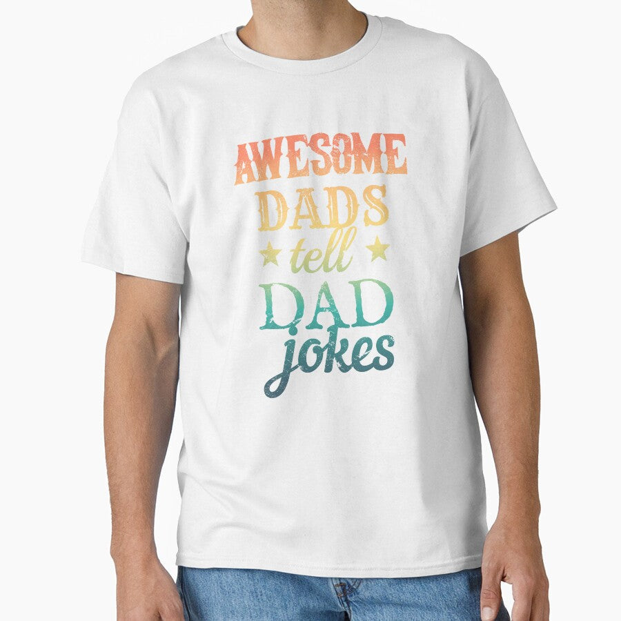 Cool Distressed Style Colorful Fun Awesome Dads Tell Dad Jokes Design by TrulyEpoque Unisex , , , Long Sleeve Tee
