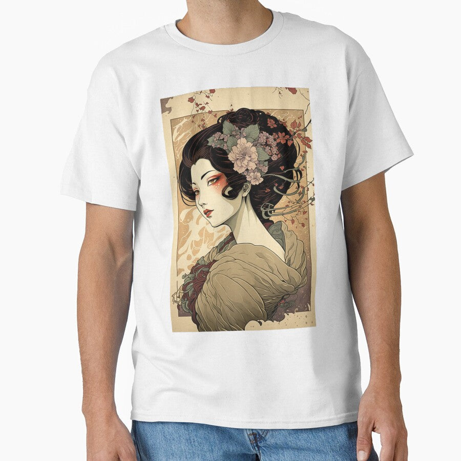 Japanese Woman in Spring - Art Nouveau Style by ArtNouveauChic Unisex , , , Long Sleeve Tee