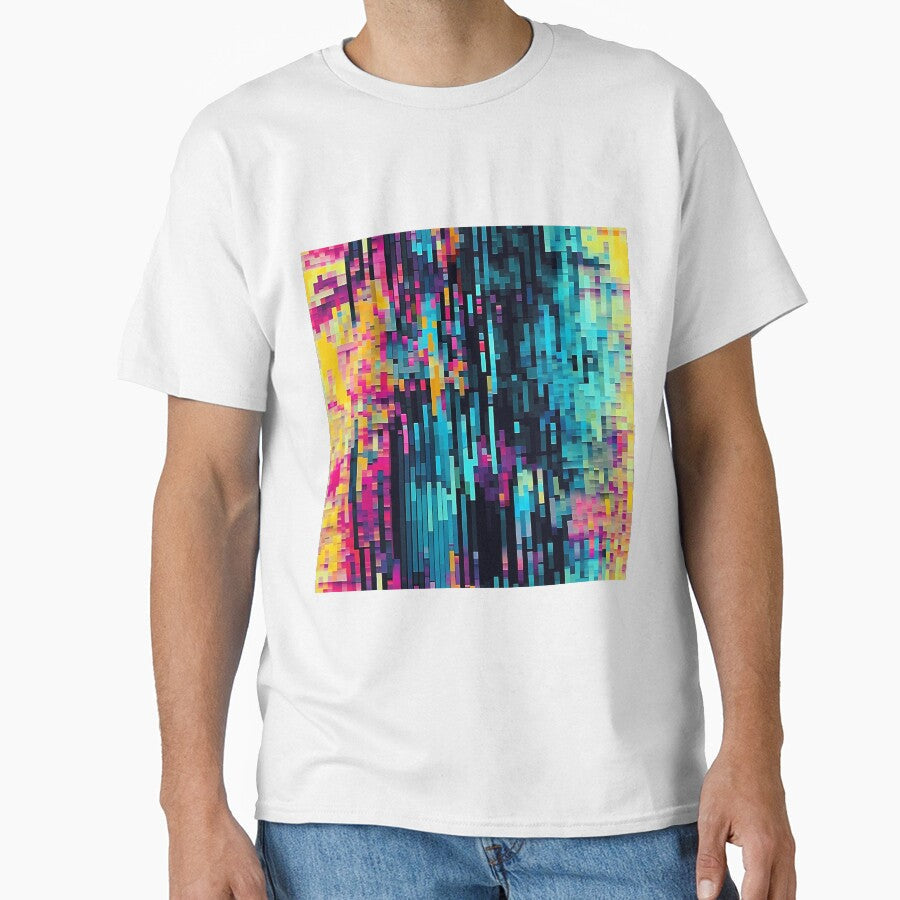 Glitch Art - Freedom glitch art - pixel artwork by Pixelboys Unisex , , , Long Sleeve Tee