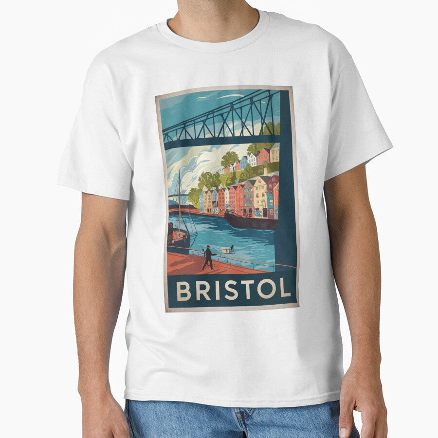 Bristol Vintage Travel Poster by TravelerRat Unisex , , , Long Sleeve Tee