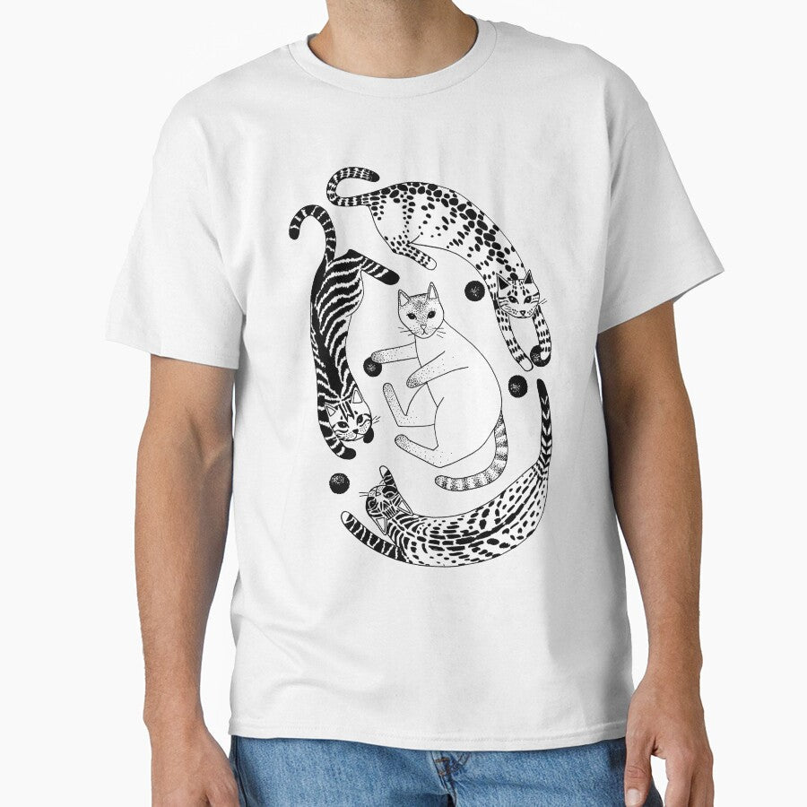 Playful gatines (b&w) by blursbyai Unisex , , , Long Sleeve Tee