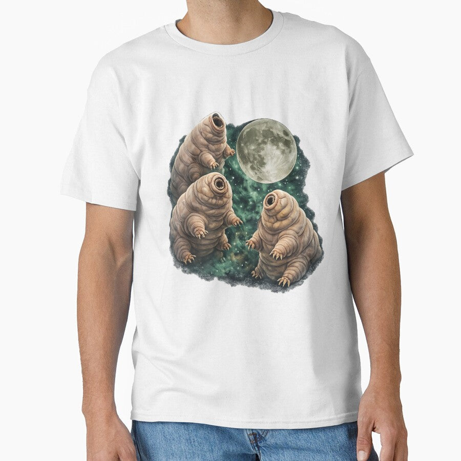 Tardigrades Howling at the Moon by cosmocene Unisex , , , Long Sleeve Tee
