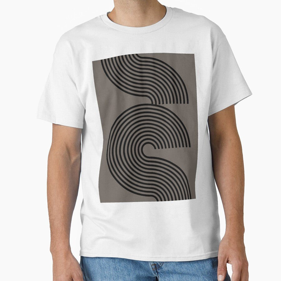 Warm Grey 70s Style Retro Line Pattern by Inogitna Designs