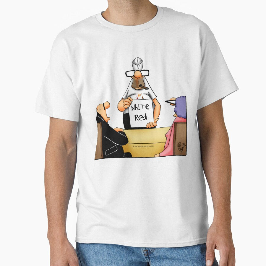 Funny Restaurant Wine Menu Cartoon Humor by abbottoons Unisex , , , Long Sleeve Tee