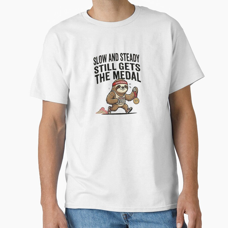 Sloth Marathon Runner by BulldogStudio Unisex , , , Long Sleeve Tee