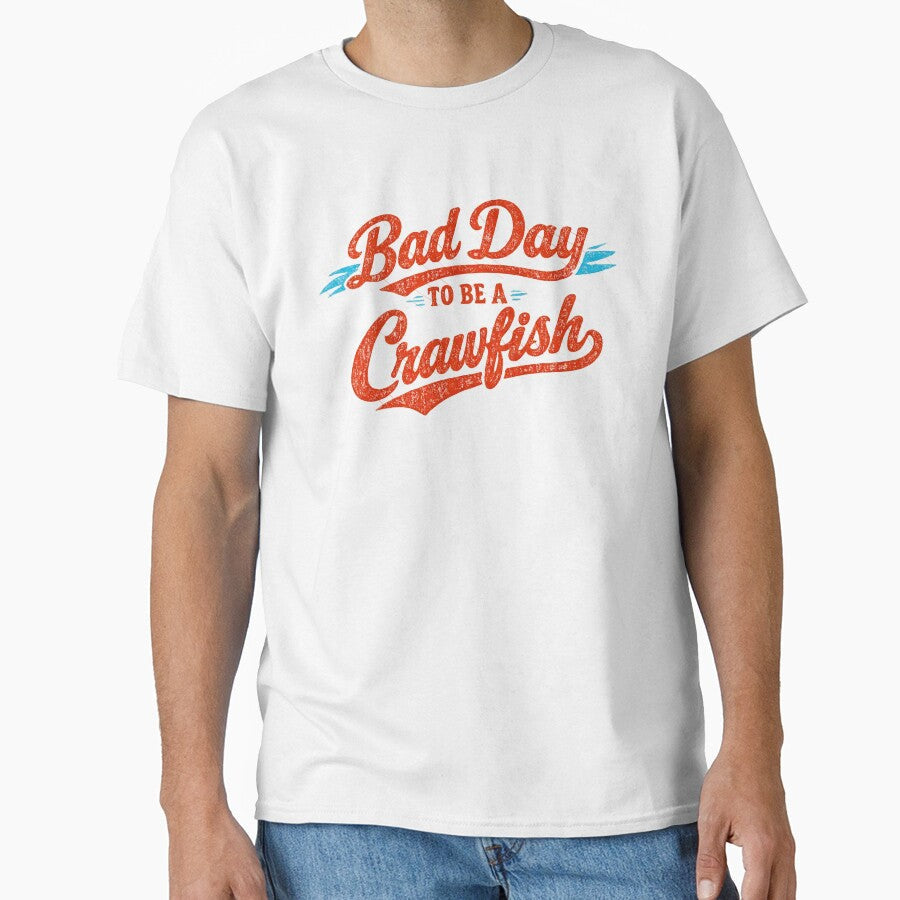 Bad Day To Be A Crawfish, Vintage DTF, Crawfish Boil, Seafood Boil by gusmanvinagetti Unisex , , , Long Sleeve Tee