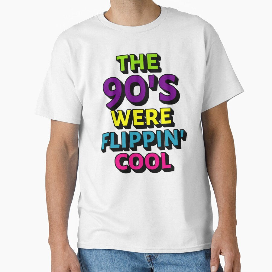 Fun The 90's Were Flippin' Cool, Ombre Pastel Retro Style Design by TrulyEpoque Unisex , , , Long Sleeve Tee
