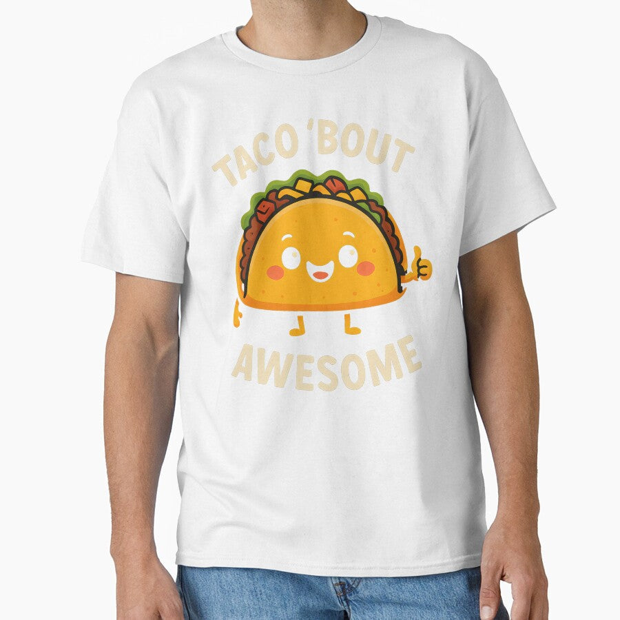 Taco ’Bout Awesome Kawaii Funny Food Shirt by Mikeb233 Unisex , , , Long Sleeve Tee
