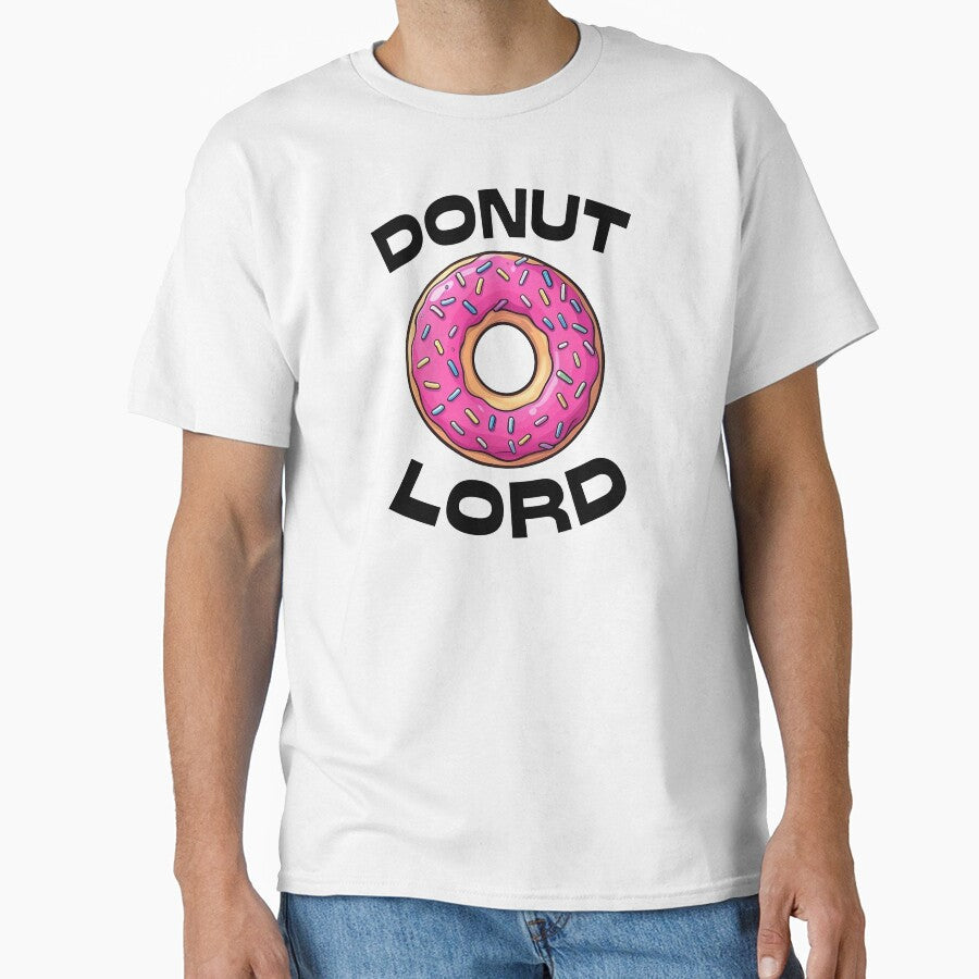 Donut Lord Funny Donut Lover - Pink Sprinkles Doughnut Graphic Tee by Rockwelder Unisex , , , Long Sleeve Tee