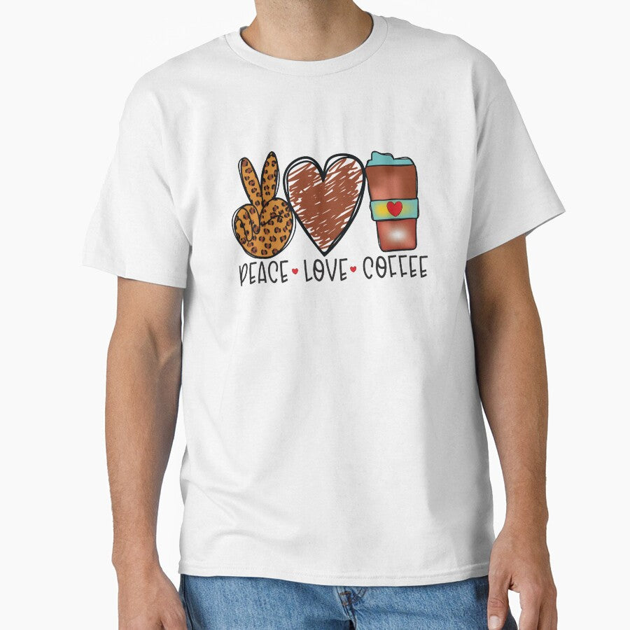 Peace Love Coffee | Coffee Fan by simplife-art Unisex , , , Long Sleeve Tee