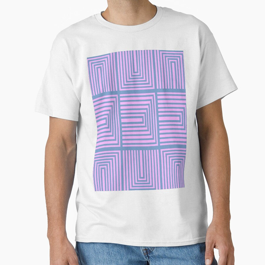 Mid Mod Op Art in Pink and Blue by JuneJournal