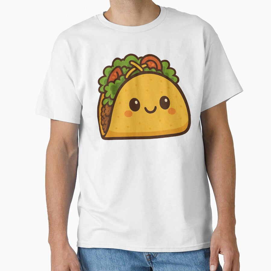 Cheerful Cartoon Taco with a Friendly Smile by MonoArt MA Unisex , , , Long Sleeve Tee