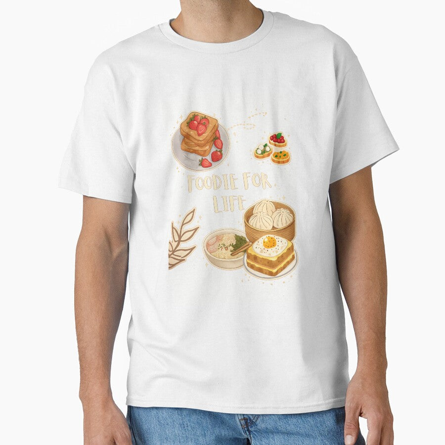 Foodie for Life – Cute Food Lover Watercolor Aesthetic Design by ravenRM Unisex , , , Long Sleeve Tee