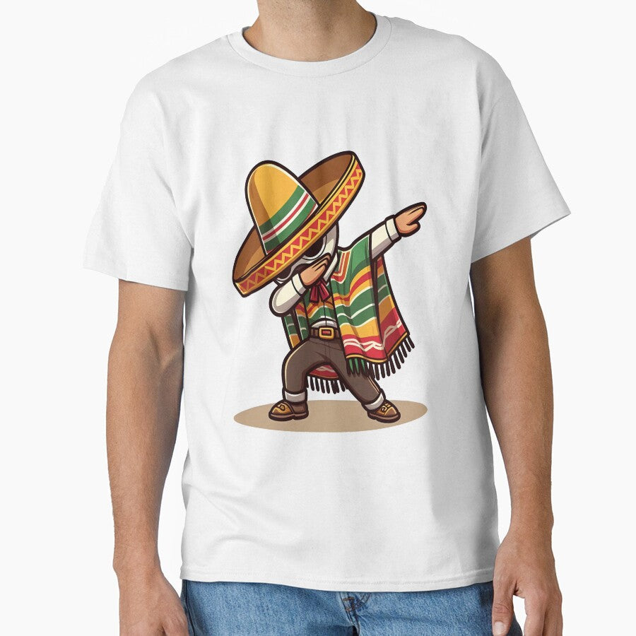 Dabbing Mexican Poncho Cinco de Mayo Boys Men by Nadeengift Unisex , , , Long Sleeve Tee