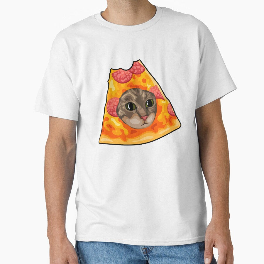 Funny Pizza Cat, Cursed Cat Images by printify Unisex , , , Long Sleeve Tee