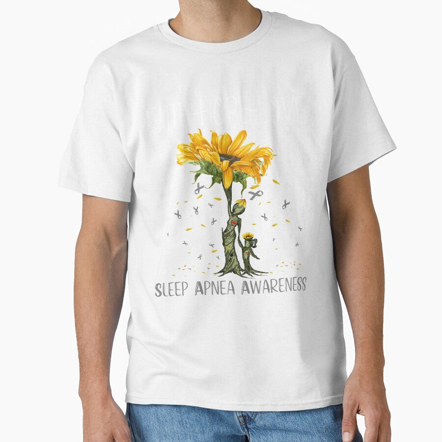 Sleep Apnea Awareness - Sunflower Faith Hope Love by Hilten Unisex , , , Long Sleeve Tee