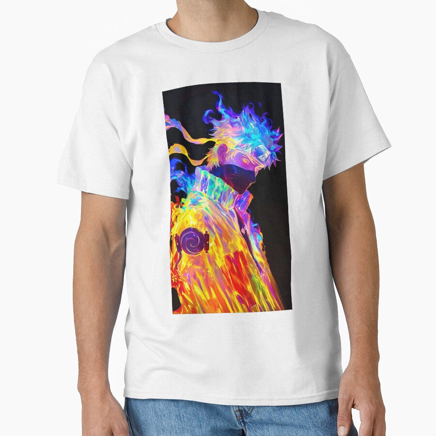 Neon Ninja Flame Aura – Cyber Anime Warrior Glow Streetwear Art by Dyan4