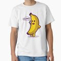 Funny yellow banana answering phone with "Yellow?" pun punny by messy-nessie Unisex , , , Long Sleeve Tee